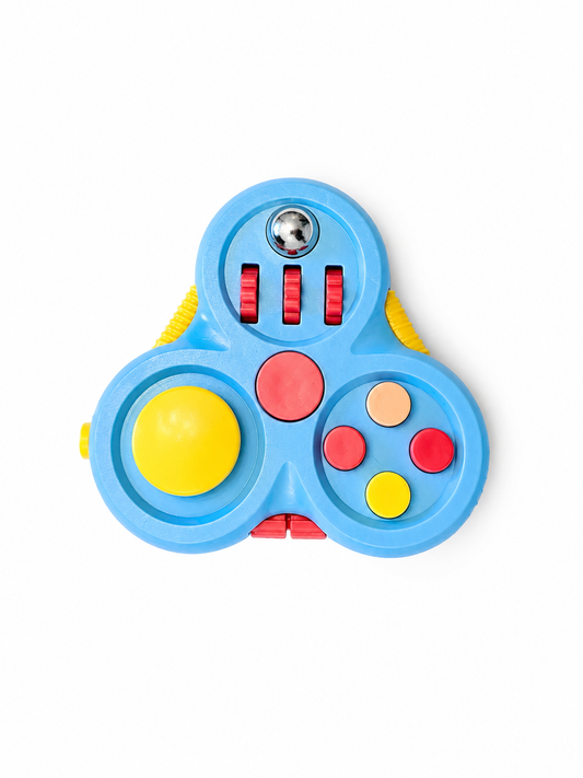 Spinner Antiestrés Multifunción azul con botones y joystick ALMABÚ