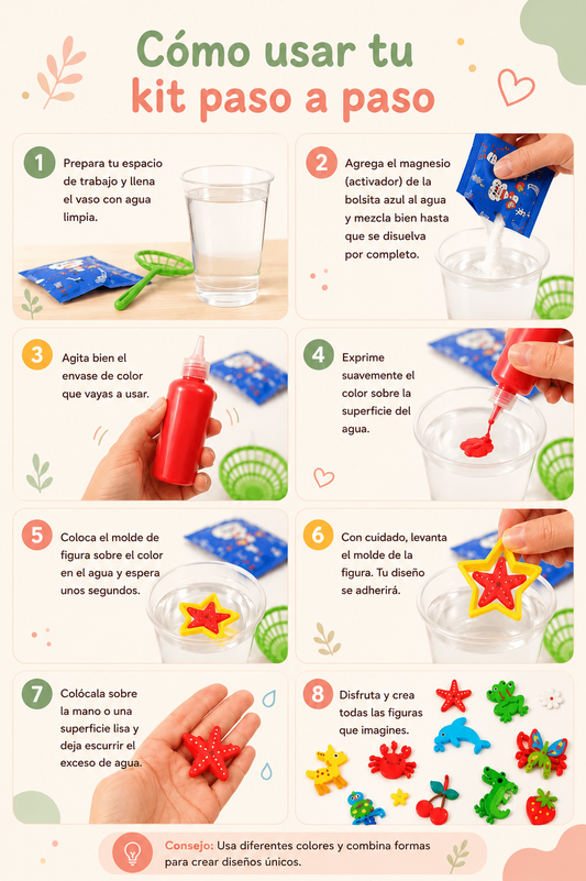 Kit de Pintura Creativa ALMABÚ – Crea Figuras de Gel con Moldes y Pinturas
