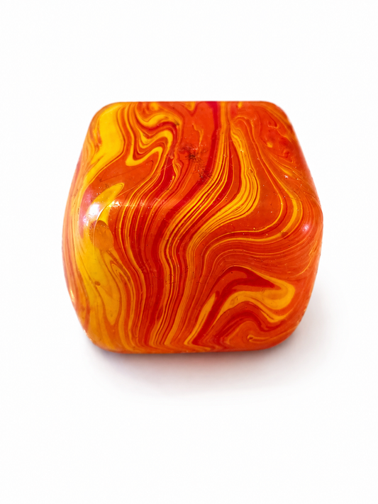 Cubo Gel Sensorial ALMABÚ diseño llamas naranja